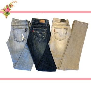 💜X3 Low Rise Skinny Jeans Jimmys Brand Levi's 1&2